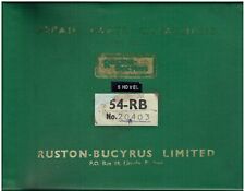 RUSTON BUCYRUS 54-RB DRAGLINE EXCAVATOR ORIGINAL FACTORY PARTS CATALOGUE
