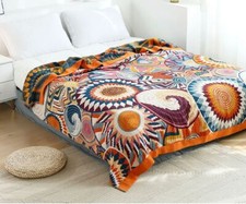 Large Boho Sofa Throw Blanket