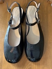 Wonders Women’s Black Leather Patent  Mary Jane Sling Backs Size 8/41 Brand New 