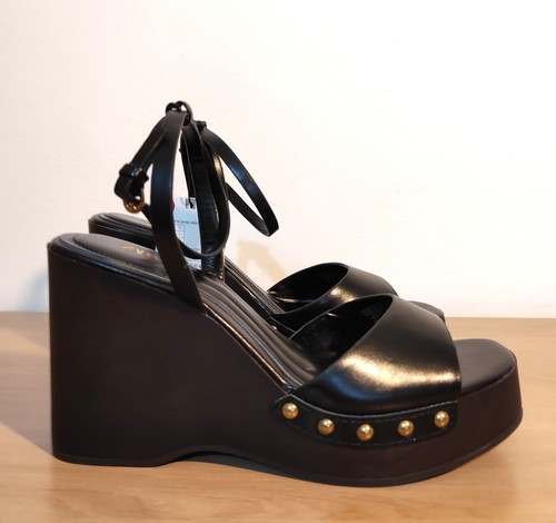 Zara black studded platform - black,