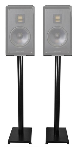 Pair black steel speaker - pair,