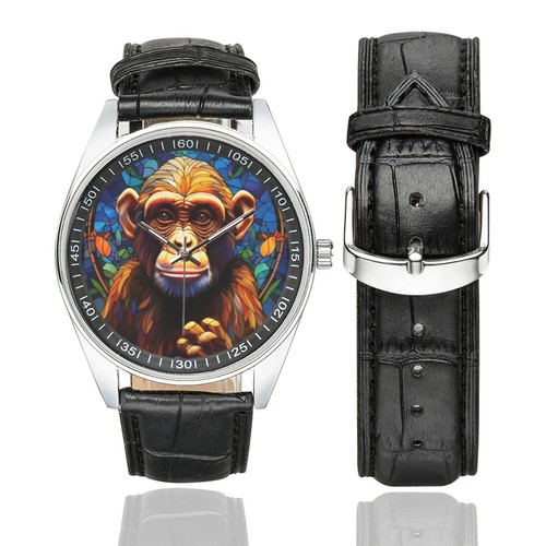 Stained glass monkey - monkey, watch