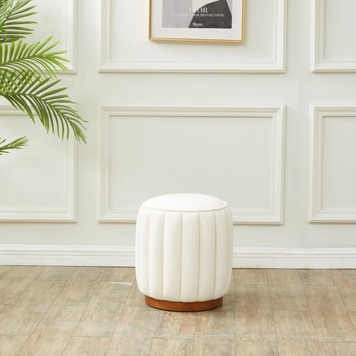 Ivory velvet round - velvet, channel