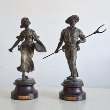 French Spelter Statues Pair