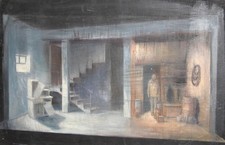 Vintage gouache painting