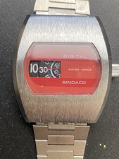 Vintage Sindaco Jump Hour Digital Mechanical Watch Swiss Made Fully Serviced GWO