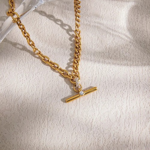 Gold chunky chain bar - gold,