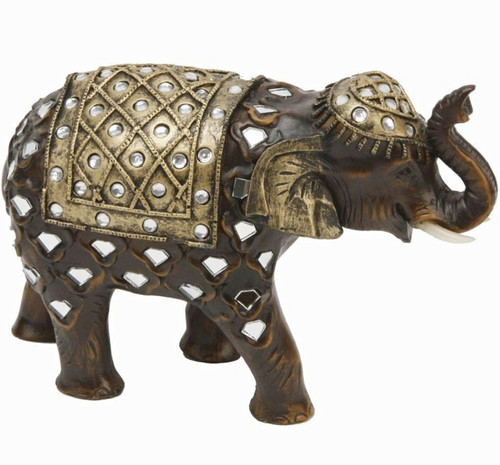 Elephant metal figurine bronze - figurine,