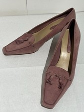 Roberto Vianni Shoes Size 9 W NC Flashback Suede Dusky Pinky High Heels Tassels