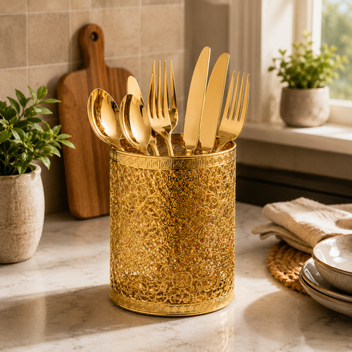 Stainless steel gold utensil - stainless,
