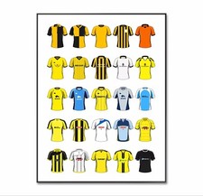 Burton Albion Shirt, Burton Football Poster, Burton Classic Soccer Kit, A4 print