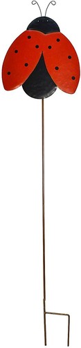 Metal ladybug stake - metal, garden