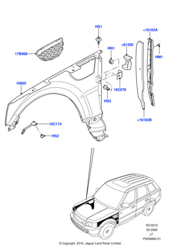 Land rover grille bodywork - land,