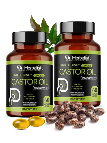 Castor oil capsules - oil, 1600mg