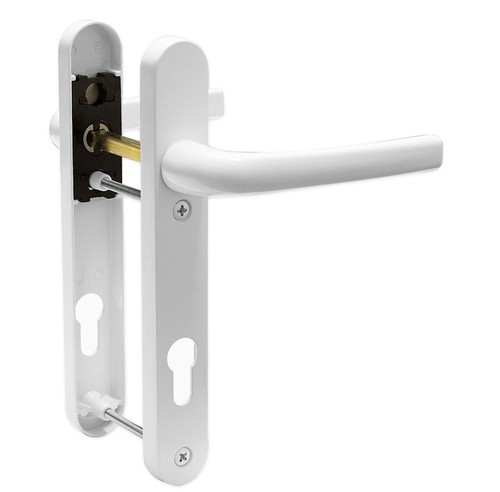 Upvc door handle white sprung - white,