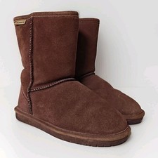 Bearpaw Emma 608W Women’s 7 Sheepskin Hickory Suede Short Winter Snow Boots EUC