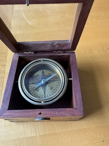 Brass nautical ship compass - brass,