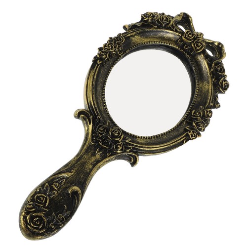 Vintage gold handheld makeup - gold,