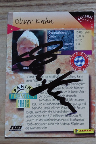 Oliver kahn signed panini - oliver,