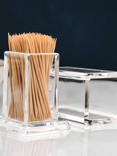 Clear crystal toothpick holder - clear,