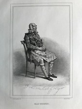1835 Antique Print; Duncan MacGregor Portrait after d’Hardiviller