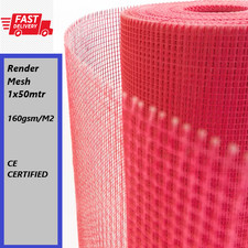 RENDER MESH 1x50M  FIBERGLASS 160G/M2 50m² REINFORCING PLASTER PINK Crack Repair