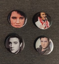 4 Elvis 32mm Button Badges