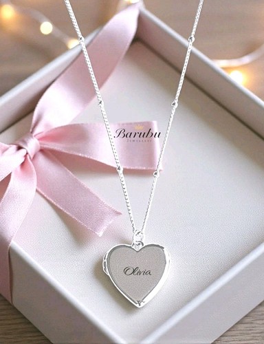 Silver locket engraved - silver,