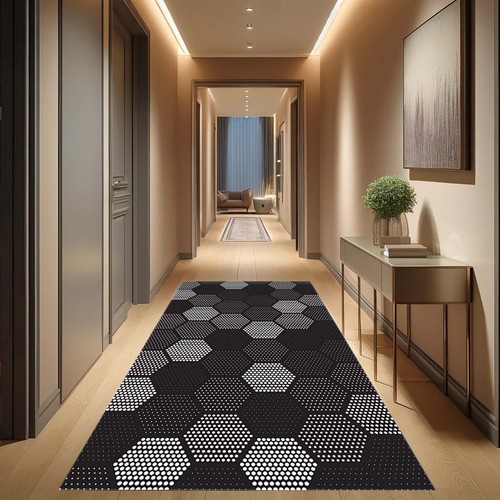 Modern runner rug black - modern,