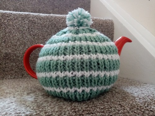 Hand knitted tea cosy fits - hand, cosy,