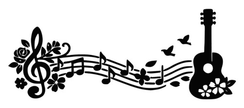 Floral music treble clef and - floral,