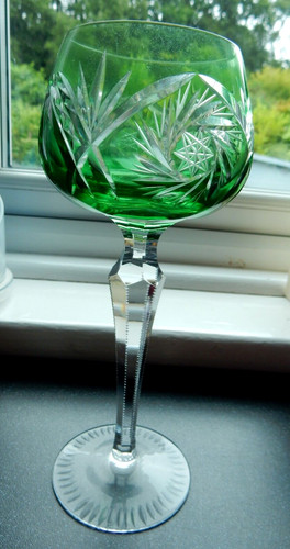 Hock wine glass green - wine,