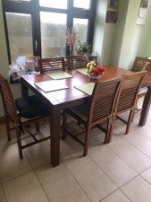  Wooden table 6 chairs can extend for 8 people very good table from nice home 