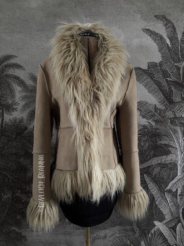 Vintage tan afghan coat y2k - vintage,