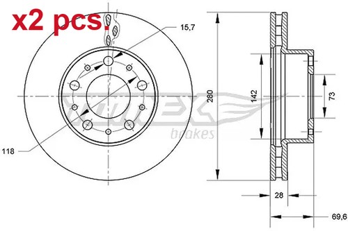 Pcs front brake - brake, rotos