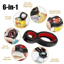 6-in-1 Stainless Steel Manual Jar Opener - Non-Slip Open Sesame Multi Tool (New)
