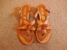 Lotus All Leather flat sandals with 1 inch heels