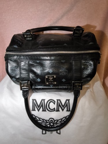 Mcm black visetos boston bag - mcm,