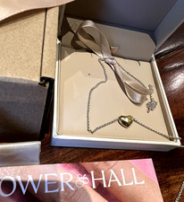 Dower & Hall Hallmarked 925 Silver with yellow gold vermeil heart pendant