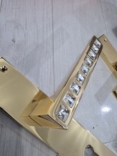 Luxury Gold Crystal Door Handles Interior Lever Set with Lock Plate & Screws