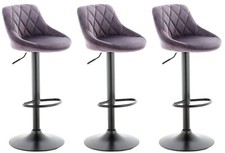 3 X Velvet Bar stools , set of