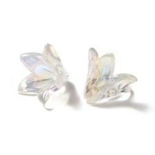Plastic flower beads trumpet - beads,