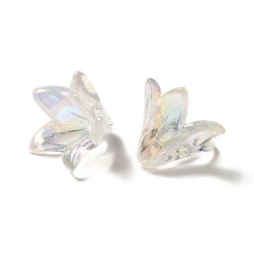 Plastic flower beads trumpet - flower,