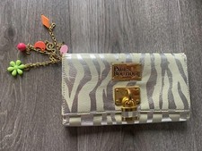 PAULS BOUTIQUE Animal Print Purse Wallet With Gold Interior & Handbag Charm