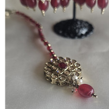 Asian ethnic jewellery set red - ethnic,