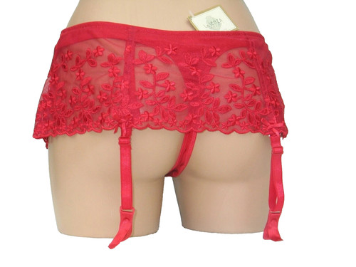 Thong size red - red, satin