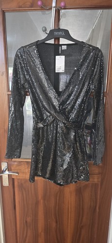 Black divided playsuit - black,
