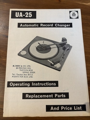 Ua25 bsr monarch turntable - bsr,