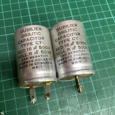 Vintage Dubilier Drilitic Capacitor 16-8uF 500V - Valve Amp - 1 Piece (35mm dia)