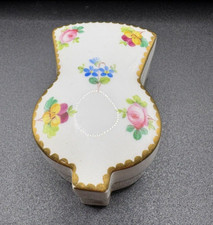 Anitique Minton Thistle Shape Lidded  Trinket  Pot-Rose, Forget-me-not & Viola